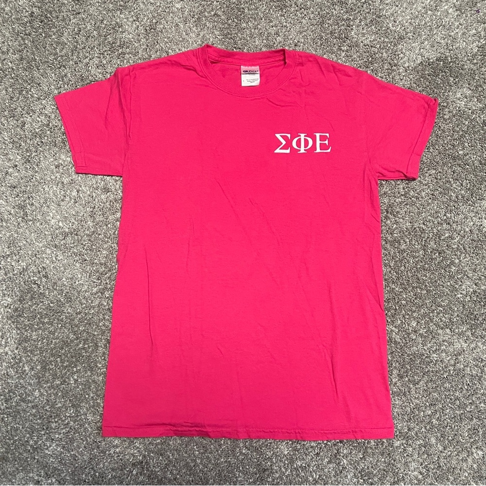 Sigma Pi Epsilon SigEp Fraternity Pink  Short Sleeve T-Shirt Size S Little Sis